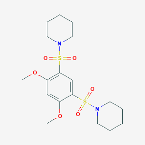 B496624 1-(2,4-Dimethoxy-5-piperidin-1-ylsulfonylphenyl)sulfonylpiperidine CAS No. 696630-95-2
