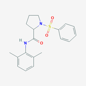 molecular formula C19H22N2O3S B496625 N-(2,6-dimethylphenyl)-1-(phenylsulfonyl)prolinamide 