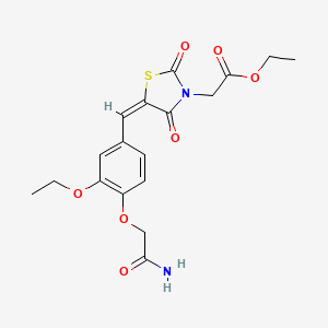 molecular formula C18H20N2O7S B4966308 ethyl {(5E)-5-[4-(2-amino-2-oxoethoxy)-3-ethoxybenzylidene]-2,4-dioxo-1,3-thiazolidin-3-yl}acetate 