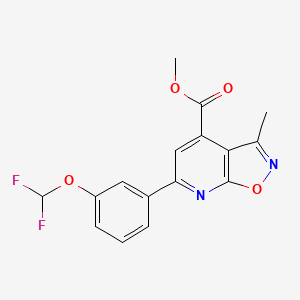 molecular formula C16H12F2N2O4 B4966477 Methyl 6-(3-(difluoromethoxy)phenyl)-3-methylisoxazolo[5,4-b]pyridine-4-carboxylate 