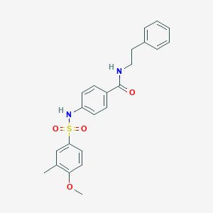4-{[(4-methoxy-3-methylphenyl)sulfonyl]amino}-N-(2-phenylethyl)benzamide