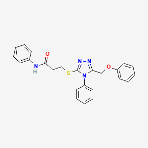 molecular formula C24H22N4O2S B4966528 3-{[5-(phenoxymethyl)-4-phenyl-4H-1,2,4-triazol-3-yl]sulfanyl}-N-phenylpropanamide 