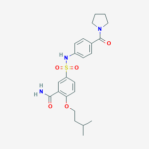 2-(Isopentyloxy)-5-{[4-(1-pyrrolidinylcarbonyl)anilino]sulfonyl}benzamide
