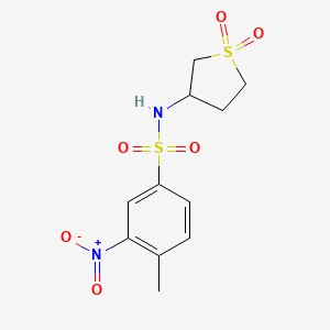 molecular formula C11H14N2O6S2 B4966665 N-(1,1-dioxidotetrahydrothiophen-3-yl)-4-methyl-3-nitrobenzenesulfonamide 