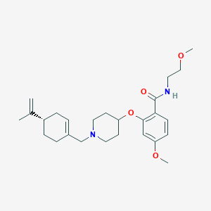 2-[(1-{[(4S)-4-isopropenyl-1-cyclohexen-1-yl]methyl}-4-piperidinyl)oxy]-4-methoxy-N-(2-methoxyethyl)benzamide