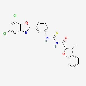 N-({[3-(5,7-dichloro-1,3-benzoxazol-2-yl)phenyl]amino}carbonothioyl)-3-methyl-1-benzofuran-2-carboxamide