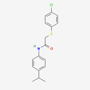 2-[(4-chlorophenyl)thio]-N-(4-isopropylphenyl)acetamide