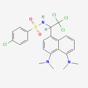 B4966756 N-{1-[4,5-bis(dimethylamino)-1-naphthyl]-2,2,2-trichloroethyl}-4-chlorobenzenesulfonamide CAS No. 5484-60-6