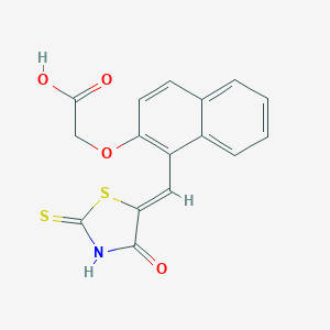 molecular formula C16H11NO4S2 B049668 2-[1-[(Z)-(4-oxo-2-sulfanylidene-1,3-thiazolidin-5-ylidene)methyl]naphthalen-2-yl]oxyacetic Acid CAS No. 260784-21-2