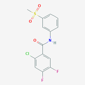 molecular formula C14H10ClF2NO3S B496683 2-chloro-4,5-difluoro-N-[3-(methylsulfonyl)phenyl]benzamide 