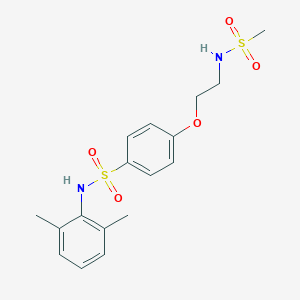molecular formula C17H22N2O5S2 B496684 N-(2,6-dimethylphenyl)-4-{2-[(methylsulfonyl)amino]ethoxy}benzenesulfonamide 