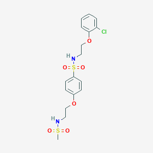 molecular formula C17H21ClN2O6S2 B496685 N-[2-(2-chlorophenoxy)ethyl]-4-{2-[(methylsulfonyl)amino]ethoxy}benzenesulfonamide 