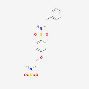 molecular formula C17H22N2O5S2 B496686 4-{2-[(methylsulfonyl)amino]ethoxy}-N-(2-phenylethyl)benzenesulfonamide 