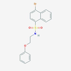 molecular formula C18H16BrNO3S B496687 4-bromo-N-(2-phenoxyethyl)naphthalene-1-sulfonamide 