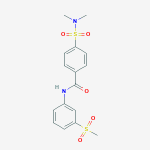 molecular formula C16H18N2O5S2 B496688 4-[(dimethylamino)sulfonyl]-N-[3-(methylsulfonyl)phenyl]benzamide 