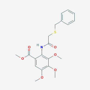 molecular formula C20H23NO6S B496690 Methyl 2-{[(benzylsulfanyl)acetyl]amino}-3,4,5-trimethoxybenzoate 