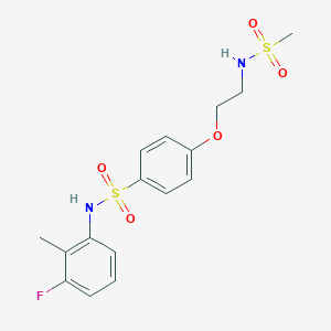 molecular formula C16H19FN2O5S2 B496692 N-(3-fluoro-2-methylphenyl)-4-{2-[(methylsulfonyl)amino]ethoxy}benzenesulfonamide 