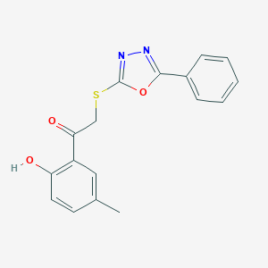 molecular formula C17H14N2O3S B496697 1-(2-Hydroxy-5-methylphenyl)-2-[(5-phenyl-1,3,4-oxadiazol-2-yl)sulfanyl]ethanone 