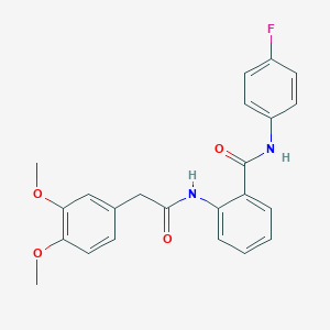 molecular formula C23H21FN2O4 B496698 2-{[(3,4-dimethoxyphenyl)acetyl]amino}-N-(4-fluorophenyl)benzamide 