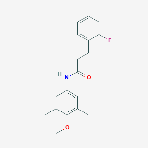 molecular formula C18H20FNO2 B496700 3-(2-fluorophenyl)-N-(4-methoxy-3,5-dimethylphenyl)propanamide 