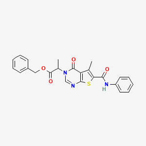 molecular formula C24H21N3O4S B4967006 Benzyl 2-[5-methyl-4-oxo-6-(phenylcarbamoyl)thieno[2,3-d]pyrimidin-3-yl]propanoate 