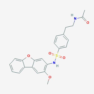 molecular formula C23H22N2O5S B496701 N-(2-{4-[(2-methoxydibenzo[b,d]furan-3-yl)sulfamoyl]phenyl}ethyl)acetamide 