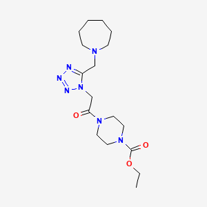 molecular formula C17H29N7O3 B4967037 Ethyl 4-[2-[5-(azepan-1-ylmethyl)tetrazol-1-yl]acetyl]piperazine-1-carboxylate 