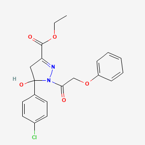 molecular formula C20H19ClN2O5 B4967083 ethyl 5-(4-chlorophenyl)-5-hydroxy-1-(2-phenoxyacetyl)-4H-pyrazole-3-carboxylate CAS No. 6073-28-5