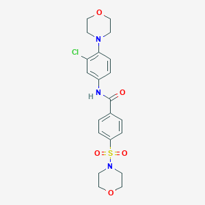 molecular formula C21H24ClN3O5S B496730 N-[3-CHLORO-4-(MORPHOLIN-4-YL)PHENYL]-4-(MORPHOLINE-4-SULFONYL)BENZAMIDE 