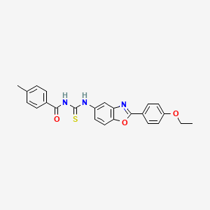molecular formula C24H21N3O3S B4967313 N-{[2-(4-ethoxyphenyl)-1,3-benzoxazol-5-yl]carbamothioyl}-4-methylbenzamide 