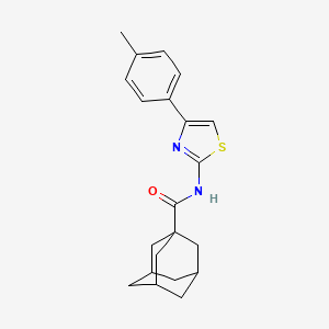 molecular formula C21H24N2OS B4967324 N-[4-(4-methylphenyl)-1,3-thiazol-2-yl]tricyclo[3.3.1.1~3,7~]decane-1-carboxamide CAS No. 5698-46-4