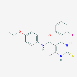 molecular formula C20H20FN3O2S B4967561 N-(4-ethoxyphenyl)-4-(2-fluorophenyl)-6-methyl-2-sulfanylidene-3,4-dihydro-1H-pyrimidine-5-carboxamide 