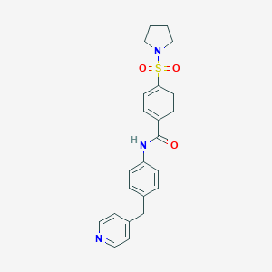 molecular formula C23H23N3O3S B496764 N-[4-(pyridin-4-ylmethyl)phenyl]-4-(pyrrolidin-1-ylsulfonyl)benzamide 