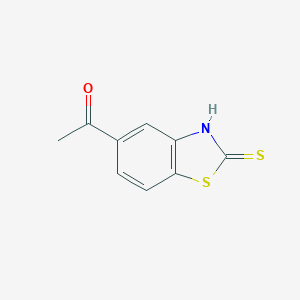 molecular formula C9H7NOS2 B049677 1-(2-Thioxo-2,3-dihydrobenzo[d]thiazol-5-yl)ethanone CAS No. 121942-10-7