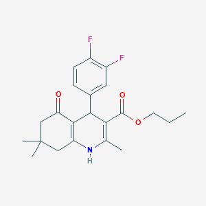 molecular formula C22H25F2NO3 B4967769 Propyl 4-(3,4-difluorophenyl)-2,7,7-trimethyl-5-oxo-1,4,5,6,7,8-hexahydroquinoline-3-carboxylate CAS No. 347319-86-2
