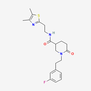 molecular formula C21H26FN3O2S B4967774 N-[2-(4,5-dimethyl-1,3-thiazol-2-yl)ethyl]-1-[2-(3-fluorophenyl)ethyl]-6-oxopiperidine-3-carboxamide 