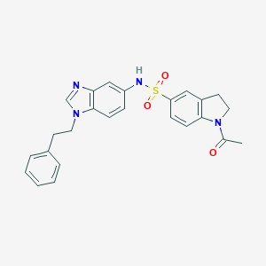 molecular formula C25H24N4O3S B496789 1-acetyl-N-[1-(2-phenylethyl)-1H-benzimidazol-5-yl]-5-indolinesulfonamide CAS No. 903184-13-4