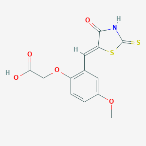 [2-(2-Thioxo-4-oxothiazolidine-5-ylidenemethyl)-4-methoxyphenoxy]acetic acid