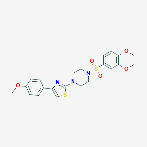 B496791 1-(2,3-Dihydro-1,4-benzodioxin-6-ylsulfonyl)-4-[4-(4-methoxyphenyl)-1,3-thiazol-2-yl]piperazine CAS No. 903855-91-4