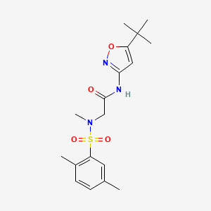 molecular formula C18H25N3O4S B4967925 N-(5-tert-butyl-1,2-oxazol-3-yl)-2-[(2,5-dimethylphenyl)sulfonyl-methylamino]acetamide 
