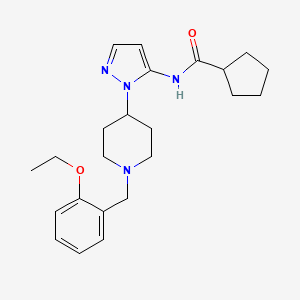 molecular formula C23H32N4O2 B4968070 N-[2-[1-[(2-ethoxyphenyl)methyl]piperidin-4-yl]pyrazol-3-yl]cyclopentanecarboxamide 