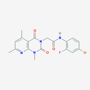 molecular formula C18H16BrFN4O3 B4968106 N-(4-BROMO-2-FLUOROPHENYL)-2-{1,5,7-TRIMETHYL-2,4-DIOXO-1H,2H,3H,4H-PYRIDO[2,3-D]PYRIMIDIN-3-YL}ACETAMIDE 
