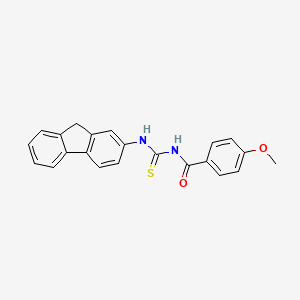 molecular formula C22H18N2O2S B4968120 N-(9H-fluoren-2-ylcarbamothioyl)-4-methoxybenzamide 