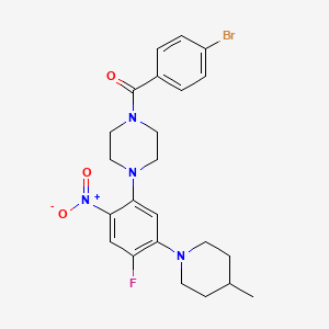molecular formula C23H26BrFN4O3 B4968179 (4-Bromophenyl)-[4-[4-fluoro-5-(4-methylpiperidin-1-yl)-2-nitrophenyl]piperazin-1-yl]methanone 