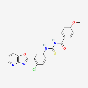molecular formula C21H15ClN4O3S B4968196 N-[[4-chloro-3-([1,3]oxazolo[4,5-b]pyridin-2-yl)phenyl]carbamothioyl]-4-methoxybenzamide 