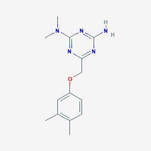 molecular formula C14H19N5O B496825 N-{4-amino-6-[(3,4-dimethylphenoxy)methyl]-1,3,5-triazin-2-yl}-N,N-dimethylamine 