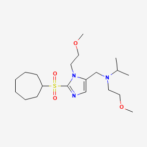 molecular formula C20H37N3O4S B4968266 N-[[2-cycloheptylsulfonyl-3-(2-methoxyethyl)imidazol-4-yl]methyl]-N-(2-methoxyethyl)propan-2-amine 