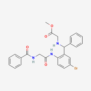 molecular formula C25H24BrN3O4 B4968271 METHYL 2-[({5-BROMO-2-[2-(PHENYLFORMAMIDO)ACETAMIDO]PHENYL}(PHENYL)METHYL)AMINO]ACETATE 