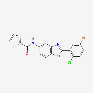 molecular formula C18H10BrClN2O2S B4968301 N-[2-(5-bromo-2-chlorophenyl)-1,3-benzoxazol-5-yl]thiophene-2-carboxamide 