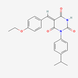 molecular formula C22H22N2O4 B4968337 (5Z)-5-[(4-ethoxyphenyl)methylidene]-1-(4-propan-2-ylphenyl)-1,3-diazinane-2,4,6-trione 